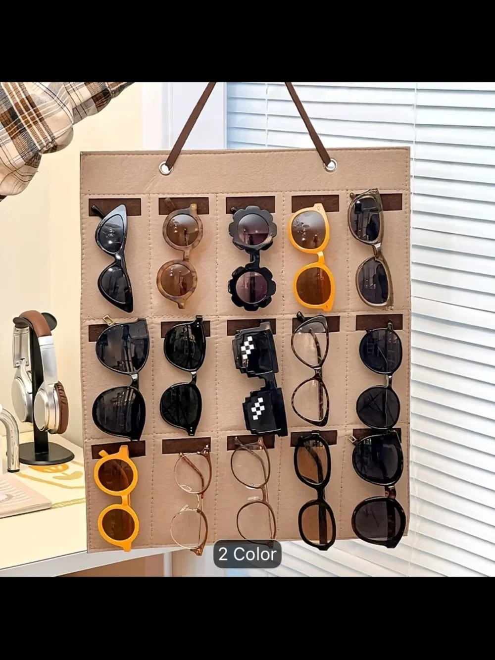 Beige Sunglasses & Eyewear Organizer